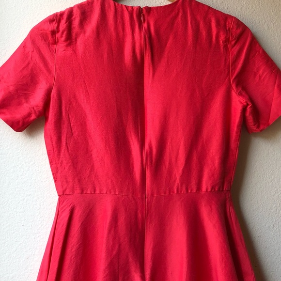 COS Women's Red Dress With Cocoon skirt CORAL - 4 - Picture 12 of 15